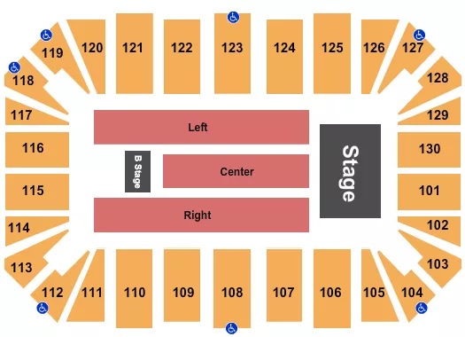 seating chart for Amarillo Civic Center - Endstage with B Stage - eventticketscenter.com
