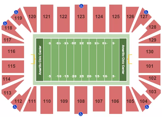 seating chart for Amarillo Civic Center - Football 2 - eventticketscenter.com