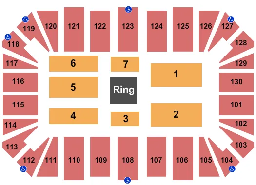 seating chart for Amarillo Civic Center - Wrestling - eventticketscenter.com