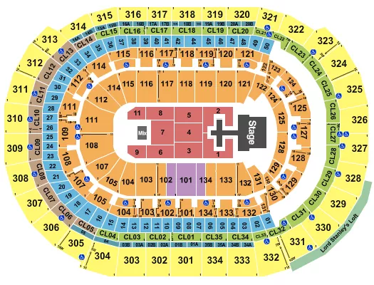 seating chart for Amerant Bank Arena - Chris Tomlin - eventticketscenter.com