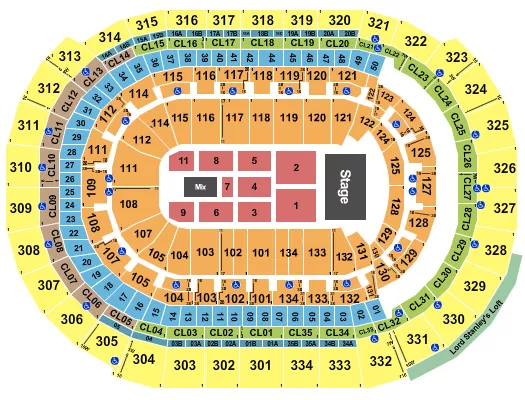 seating chart for Amerant Bank Arena - Endstage 7 - eventticketscenter.com