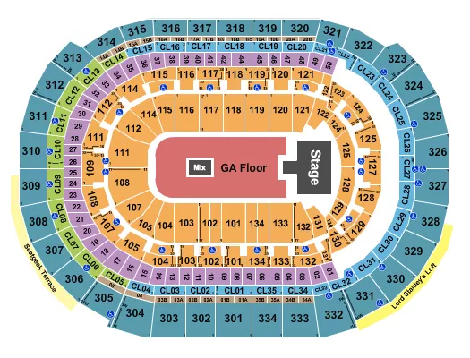 seating chart for Amerant Bank Arena - Endstage GA Flr/Catwalk - eventticketscenter.com