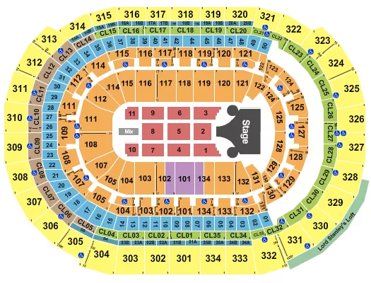 seating chart for Amerant Bank Arena - Missy Elliott - eventticketscenter.com