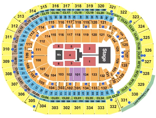 seating chart for Amerant Bank Arena - TobyMac - eventticketscenter.com