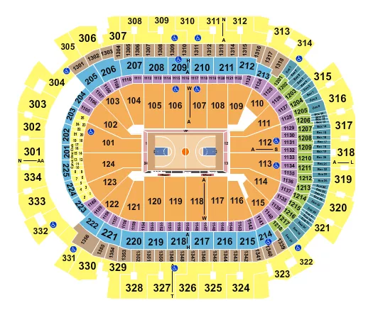 seating chart for American Airlines Center - Basketball - Globetrotters - eventticketscenter.com