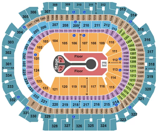 seating chart for American Airlines Center - Benson Boone - eventticketscenter.com