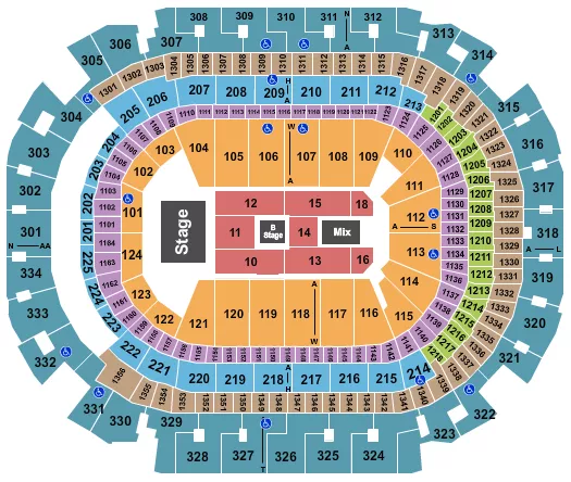 seating chart for American Airlines Center - Cyndi Lauper - eventticketscenter.com