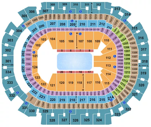 seating chart for American Airlines Center - Disney On Ice 2 - eventticketscenter.com