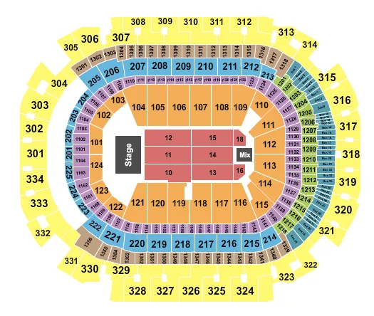 seating chart for American Airlines Center - Endstage 2 - eventticketscenter.com