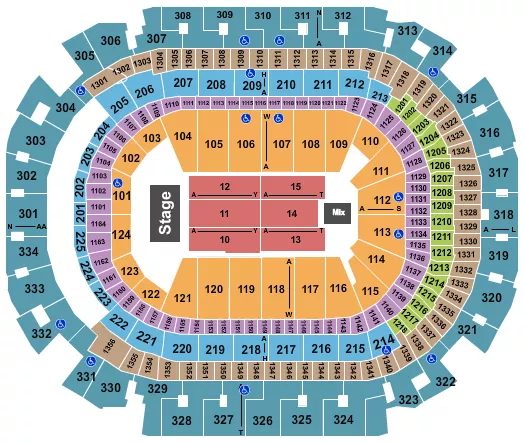 seating chart for American Airlines Center - Endstage 5 - eventticketscenter.com