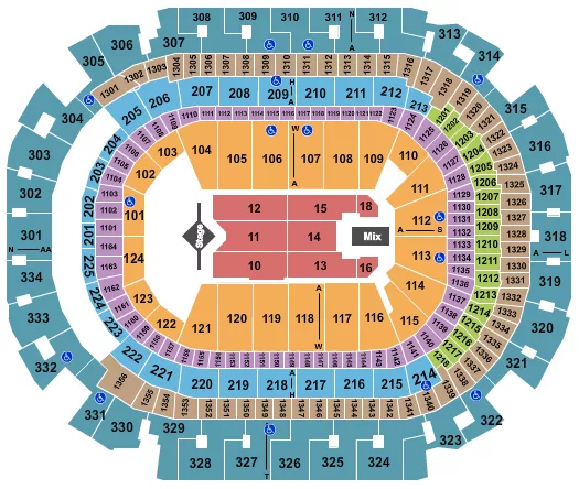 seating chart for American Airlines Center - J. Cole - eventticketscenter.com