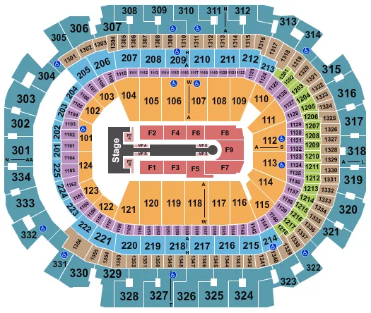 seating chart for American Airlines Center - Jennifer Lopez 2024 - eventticketscenter.com