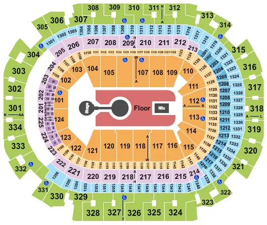 seating chart for American Airlines Center - Kid Cudi - eventticketscenter.com