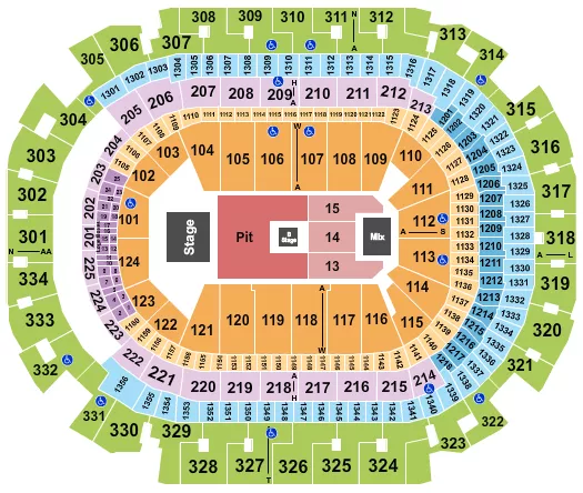 seating chart for American Airlines Center - Nine Inch Nails - eventticketscenter.com
