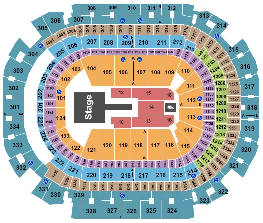 seating chart for American Airlines Center - Shakira - eventticketscenter.com