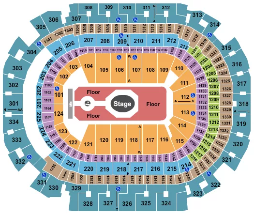 seating chart for American Airlines Center - Tame Impala - eventticketscenter.com