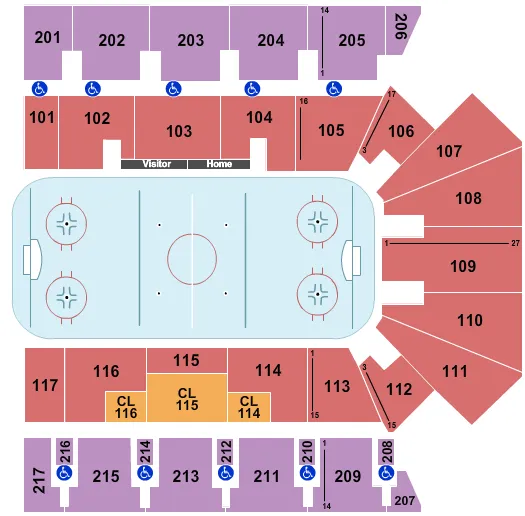 seating chart for American Bank Center - Hockey 1 - eventticketscenter.com