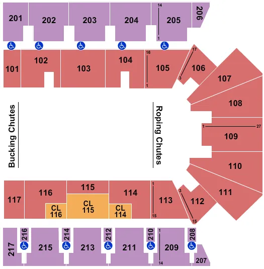 seating chart for American Bank Center - Rodeo - eventticketscenter.com