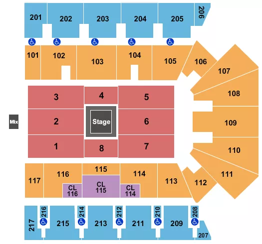 seating chart for American Bank Center - Center Stage 1 - eventticketscenter.com