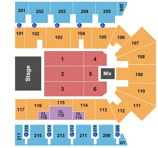 seating chart for American Bank Center - EndStage 2 - eventticketscenter.com