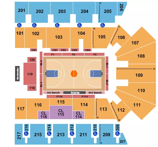 seating chart for American Bank Center - Harlem Globetrotters - eventticketscenter.com