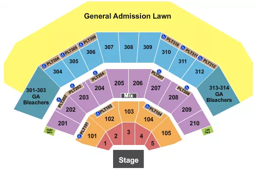 seating chart for American Family Insurance Amphitheater - Endstage Bleachers - eventticketscenter.com