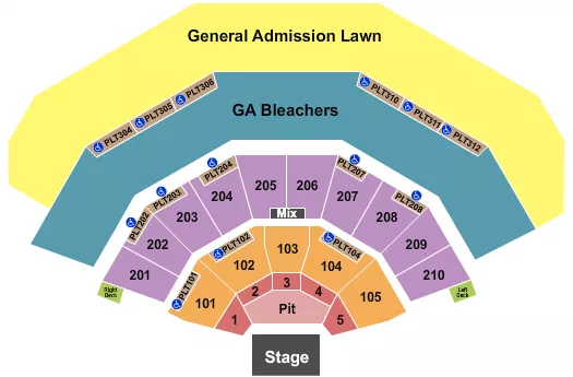 seating chart for American Family Insurance Amphitheater - Endstage Pit & Full GA Bleach - eventticketscenter.com