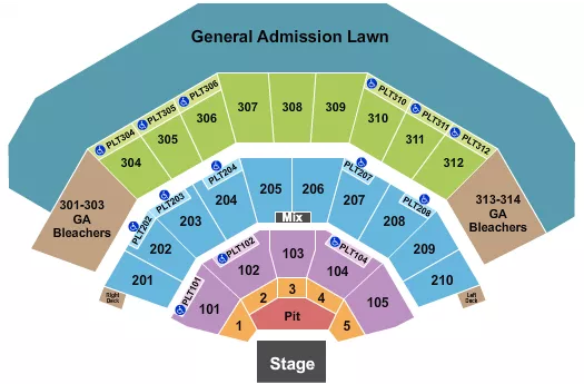 seating chart for American Family Insurance Amphitheater - Endstage Pit & Bleachers - eventticketscenter.com