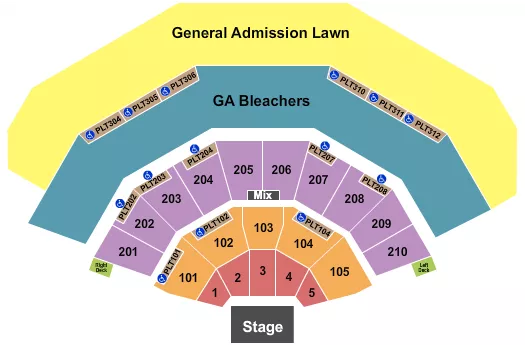 seating chart for American Family Insurance Amphitheater - Endstage GA Lawn/Bleachers - eventticketscenter.com