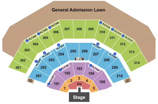 seating chart for American Family Insurance Amphitheater - Endstage Pit with Catwalk - eventticketscenter.com