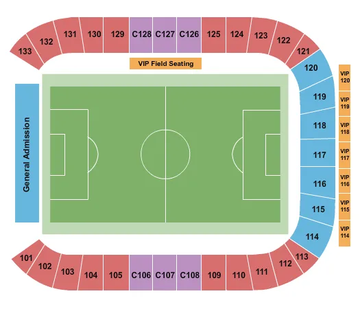 seating chart for American Legion Memorial Stadium - Soccer - eventticketscenter.com