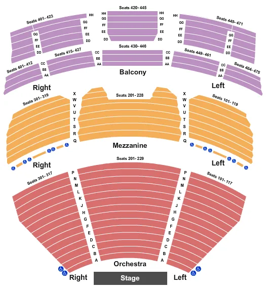seating chart for American Music Theatre - End Stage - eventticketscenter.com
