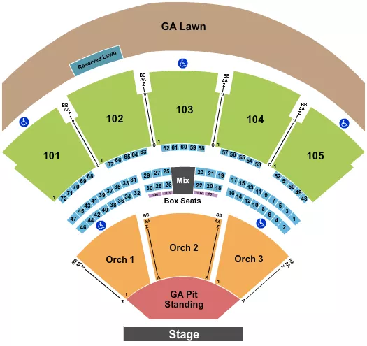 seating chart for Ameris Bank Amphitheatre - Endstage GA Pit 3 - eventticketscenter.com