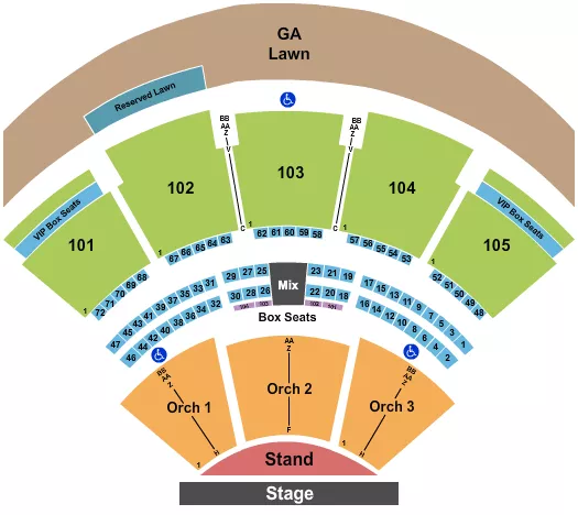 seating chart for Ameris Bank Amphitheatre - Endstage GA Pit - Rows H/F/H Start - eventticketscenter.com