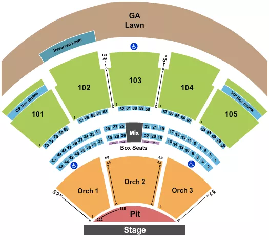 seating chart for Ameris Bank Amphitheatre - Endstage Pit 2 - eventticketscenter.com
