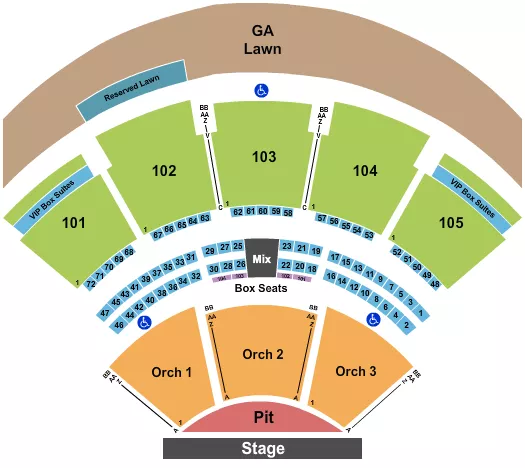 seating chart for Ameris Bank Amphitheatre - Endstage Pit - eventticketscenter.com