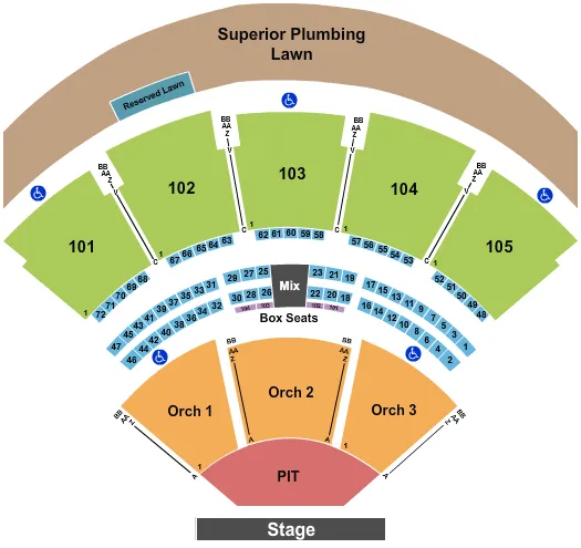 seating chart for Ameris Bank Amphitheatre - Endstage Reserved Pit - eventticketscenter.com