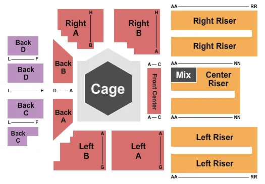 seating chart for Star Pavilion at Ameristar Casino and Hotel - Kansas City - MMA - eventticketscenter.com
