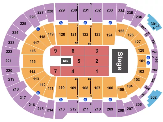 seating chart for Amica Mutual Pavilion - Endstage 4 - Reversed - eventticketscenter.com