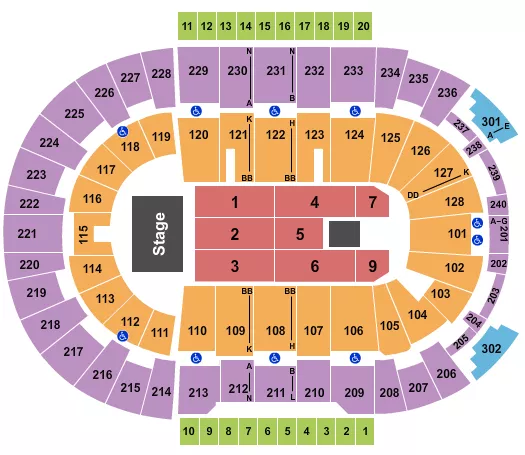 seating chart for Amica Mutual Pavilion - Endstage 4 - eventticketscenter.com