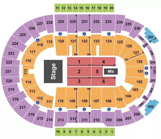 seating chart for Amica Mutual Pavilion - Endstage 5 - Reversed - eventticketscenter.com