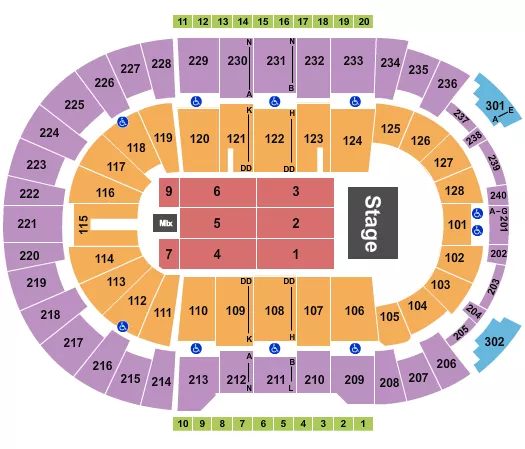 seating chart for Amica Mutual Pavilion - Endstage 6 - eventticketscenter.com