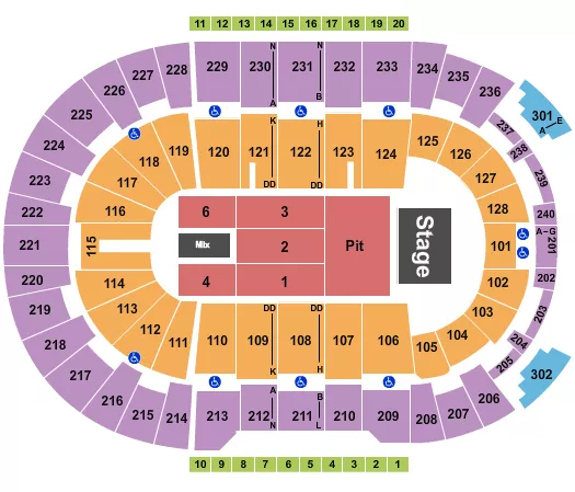 seating chart for Amica Mutual Pavilion - Endstage Pit - eventticketscenter.com