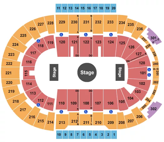 seating chart for Amica Mutual Pavilion - Ringling Bros - eventticketscenter.com