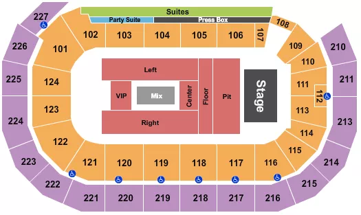 seating chart for AMSOIL Arena At DECC - Breaking Benjamin - eventticketscenter.com