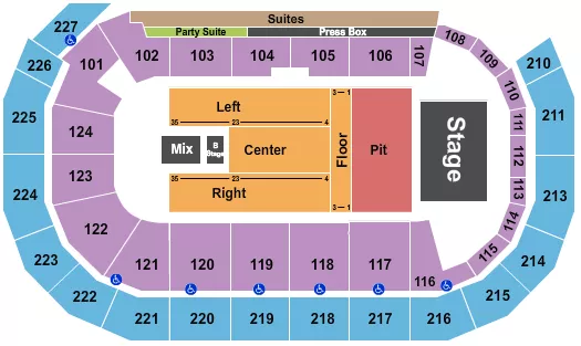 seating chart for AMSOIL Arena At DECC - Sugarland - eventticketscenter.com