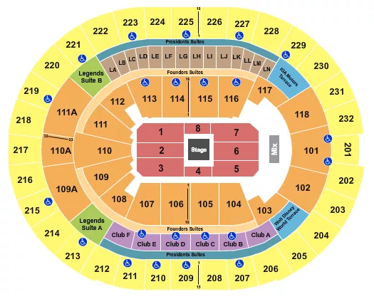 seating chart for Kia Center - Center Stage 2 - eventticketscenter.com