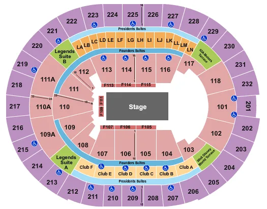 seating chart for Amway Center - Disney on Ice 2 - eventticketscenter.com