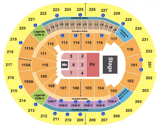 seating chart for Kia Center - Endstage Pit - eventticketscenter.com