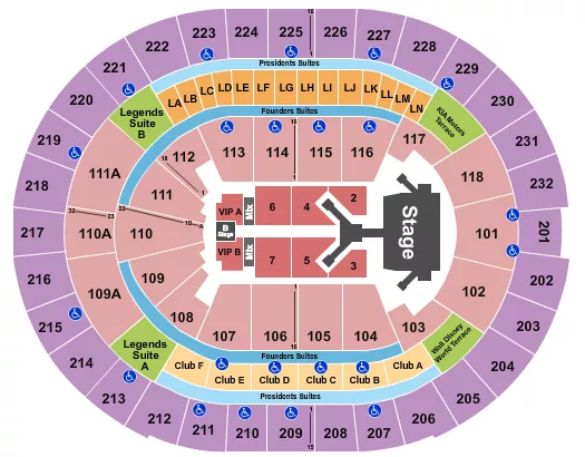 seating chart for Amway Center - Jonas Brothers 2 - eventticketscenter.com